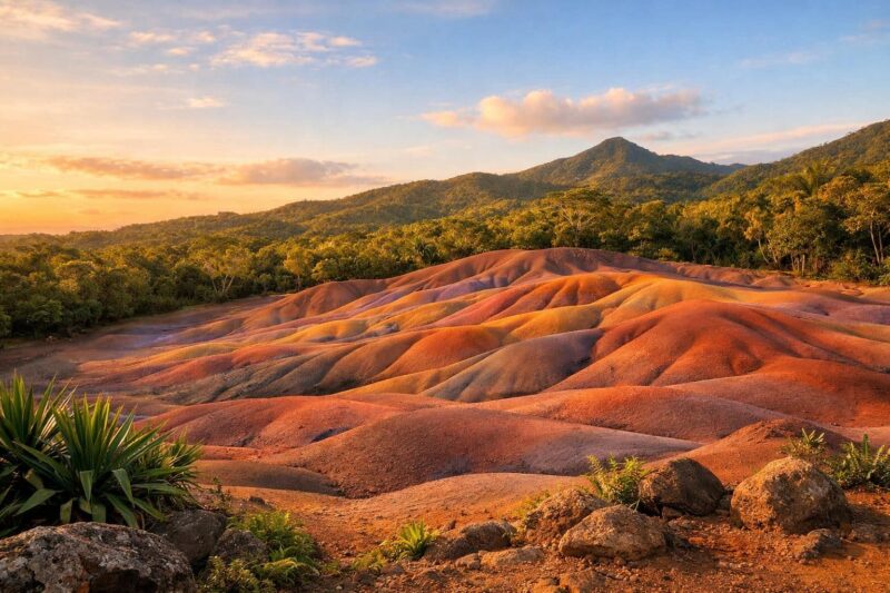 découvrez comment admirer la terre des sept couleurs à chamarel sous la meilleure lumière pour des paysages époustouflants et des photos inoubliables.