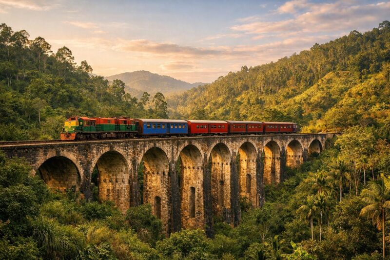 découvrez le pont aux neuf arches d'ella, un site emblématique du sri lanka. apprenez quel est le meilleur moment pour admirer le train mythique traversant ce chef-d'œuvre architectural.