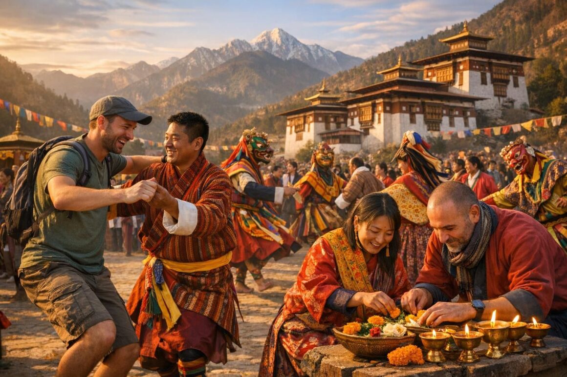 découvrez comment participer activement au festival tsechu au bhoutan et vivre une expérience authentique au-delà du simple rôle de spectateur.