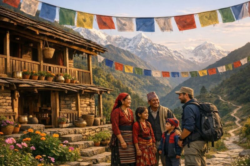 découvrez le népal autrement : séjournez en lodge, partagez des moments authentiques avec les habitants et profitez d'un voyage au rythme lent pour une immersion totale.