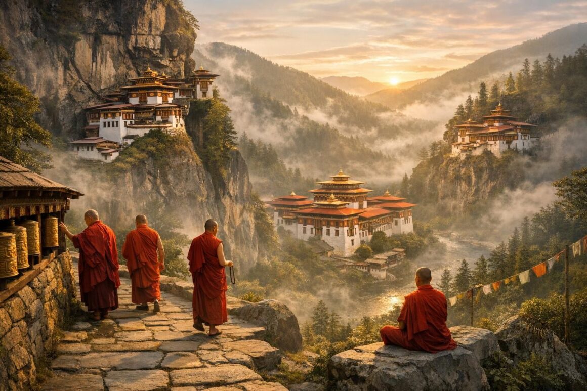 découvrez un voyage spirituel unique au bhoutan, entre monastères perchés, dzongs majestueux et immersion dans le bouddhisme vivant, pour une expérience authentique et enrichissante.
