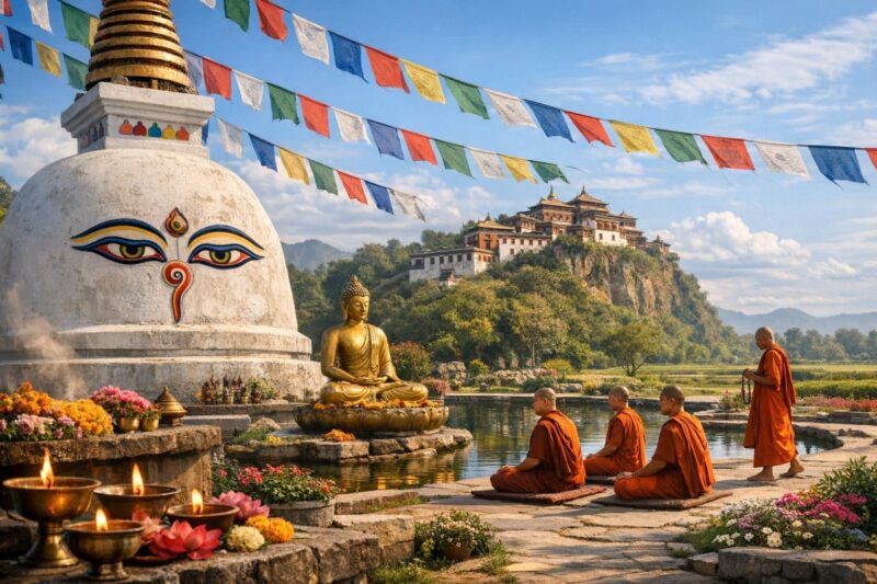 découvrez un voyage spirituel au népal à travers ses stupas majestueux, ses monastères paisibles, le site sacré de lumbini et les riches traditions bouddhistes qui façonnent cette terre unique.